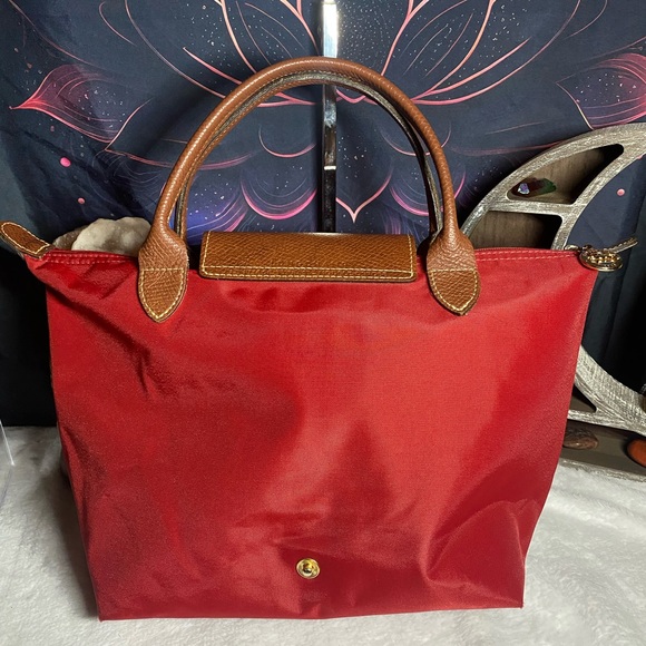 EUC Longchamp Le Pliage Small Red Tote - Picture 3 of 5